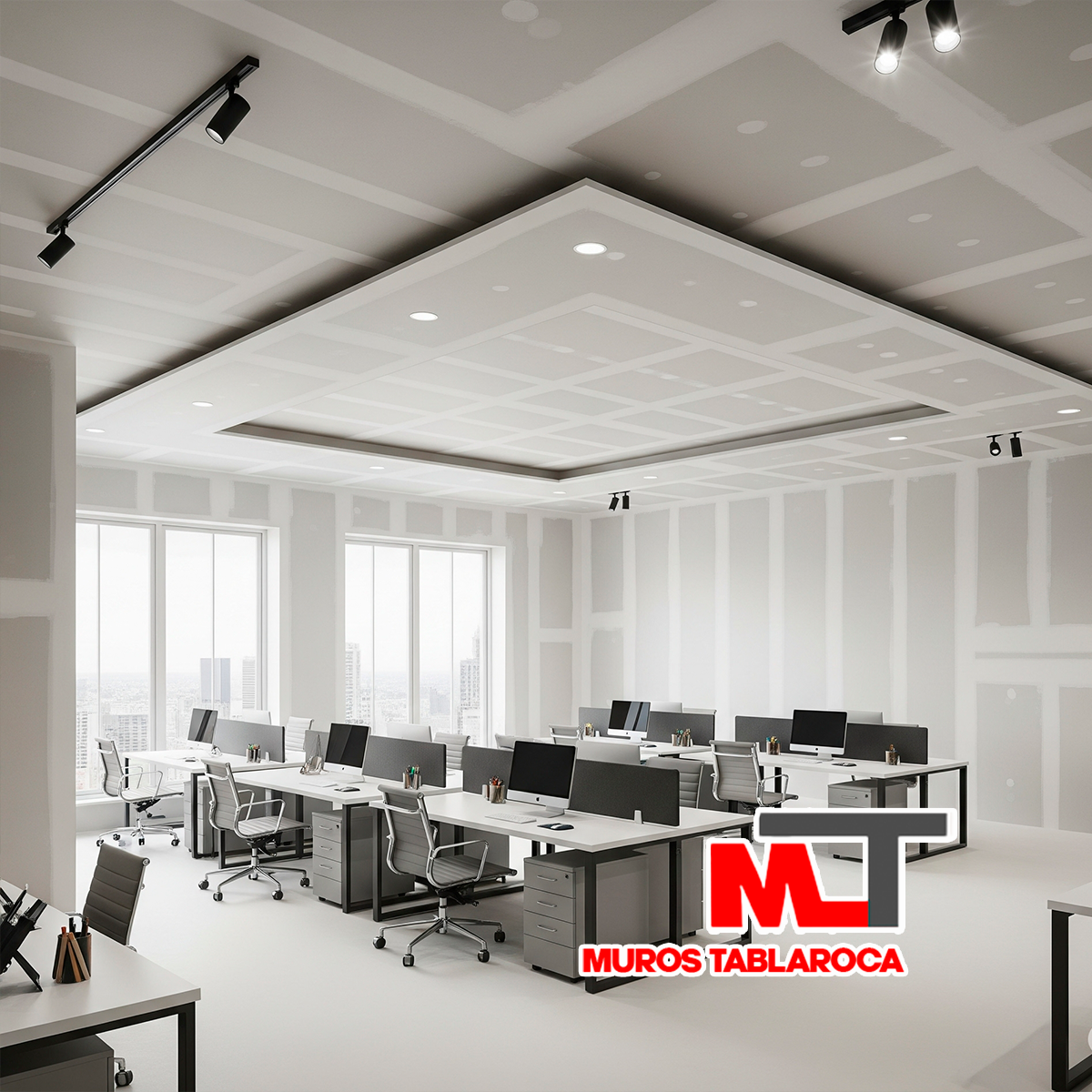 Ejemplo de remodelación con muros y plafones de tablaroca